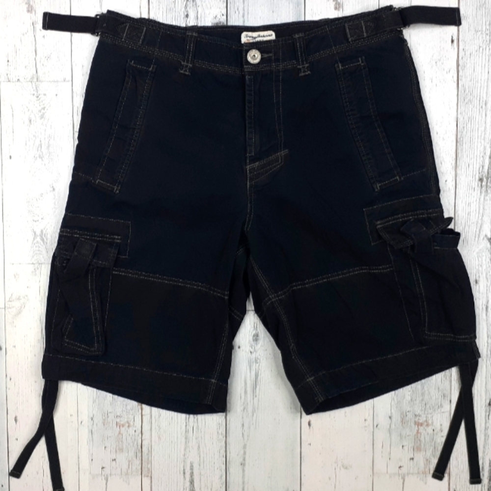 Tommy Bahama Cargo Heavy Duty Men's Shorts Size 32 Black Adjustable Thick EUC